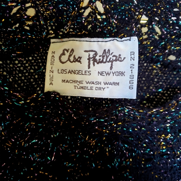 Vintage 80's S/M black rainbow sparkle sweater - Picture 5 of 6